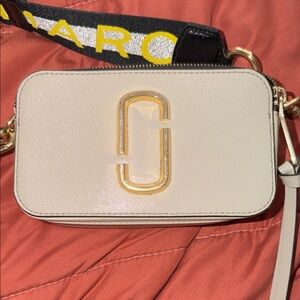 Marc Jacobs Cream Crossbody Bag with Gold Accents